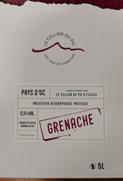 cave-nantes-BIB Grenache rouge - Pays d'Oc - le cellier du pic -